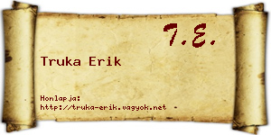 Truka Erik névjegykártya